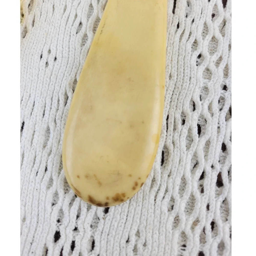 Vintage Celluloid or Pyralin Brush Frame Mirror Shoe Horn Nail Vanity Set of 11